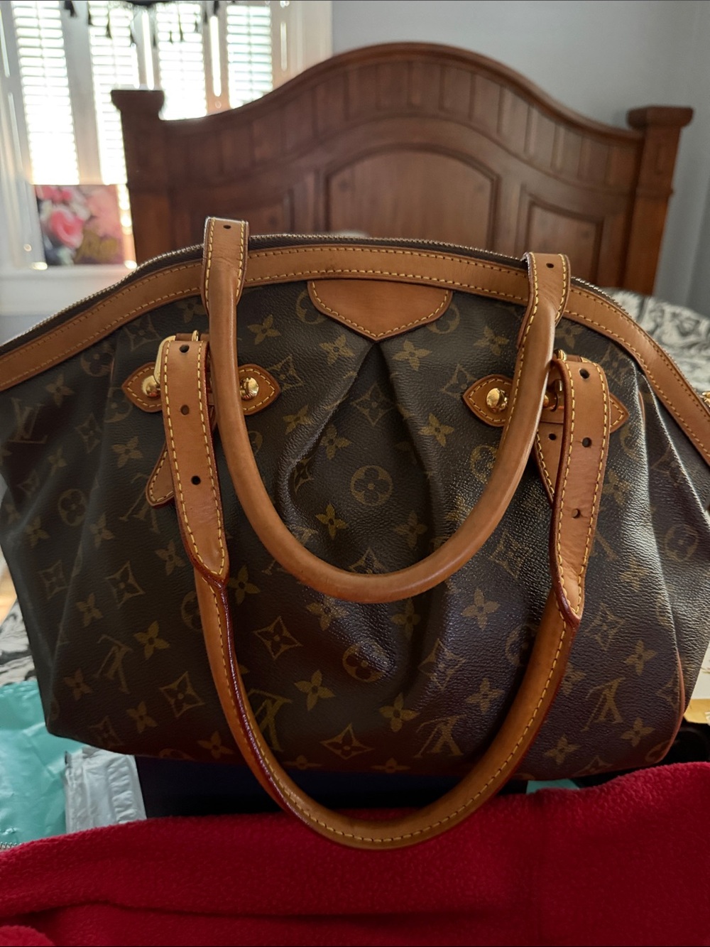 Louis Vuitton Tivoli GM brown Monogram Canvas Top-Handle Satchel w/Vachetta Trim
